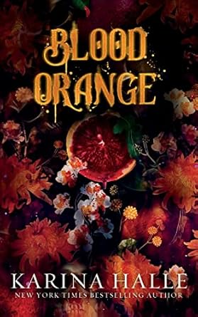 Book cover of 'Blood Orange' with a dark background and vibrant colors.