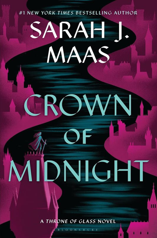 Book cover of 'Crown of Midnight' by Sarah J. Maas with a purple and black color scheme.