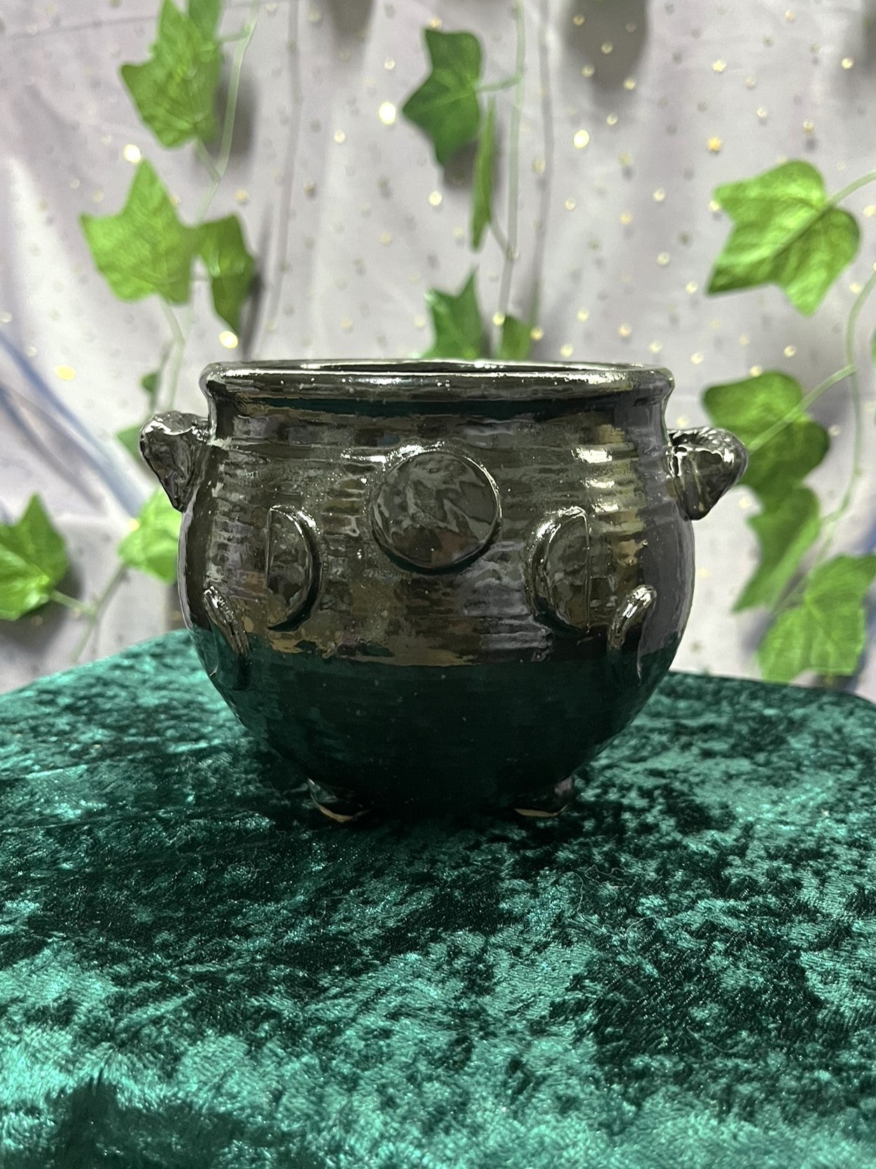 Ceramic Moon phase Cauldron
