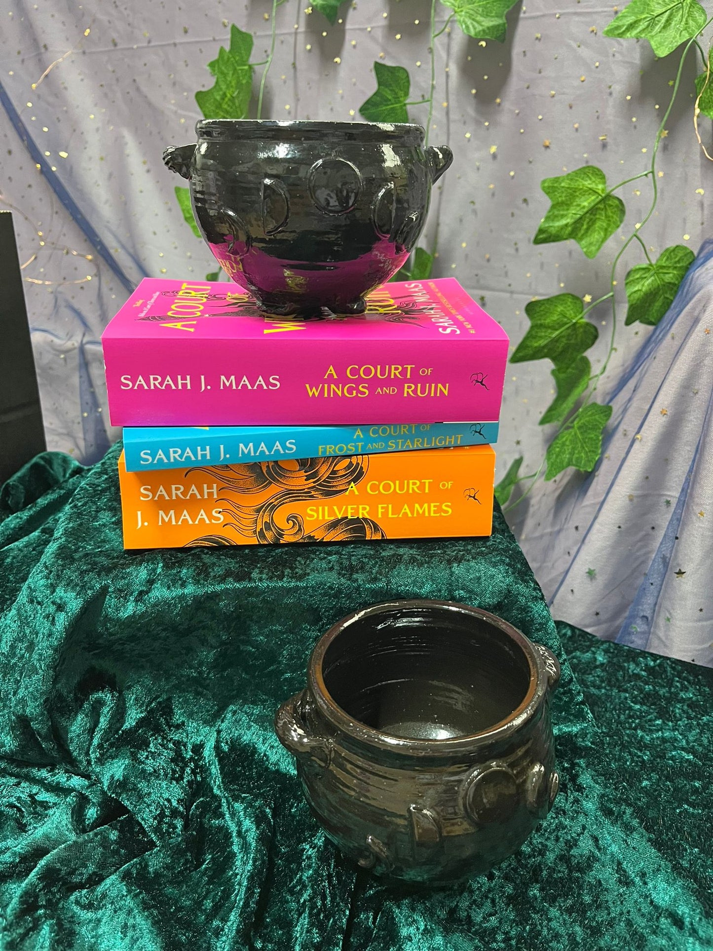 Ceramic Moon phase Cauldron