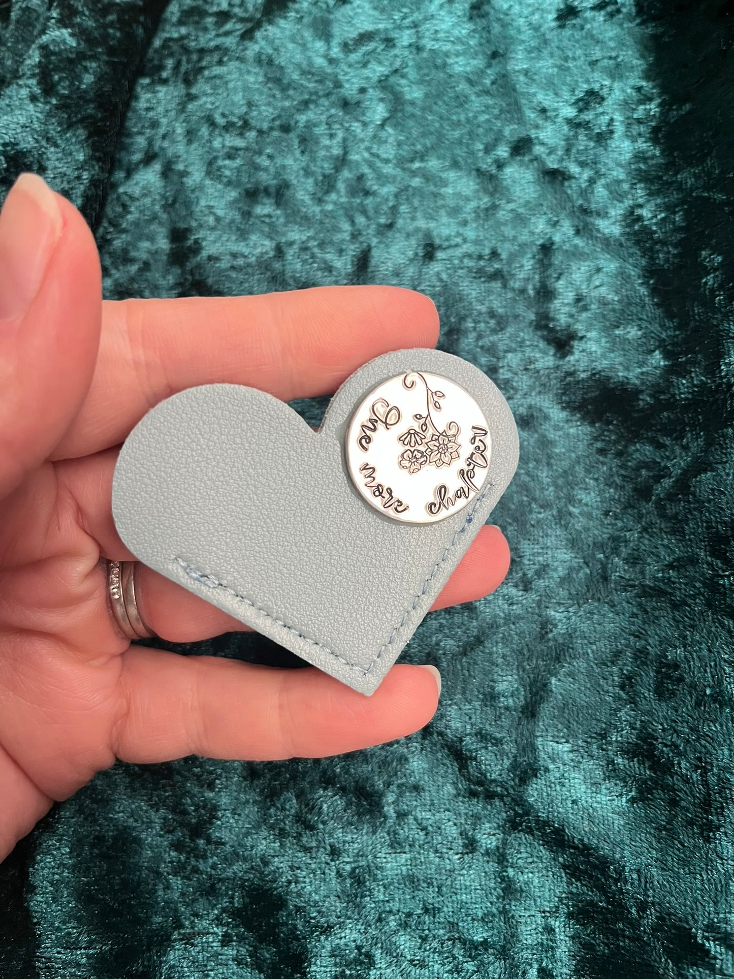 One More Chapter – Heart-Shaped Leather Bookmark