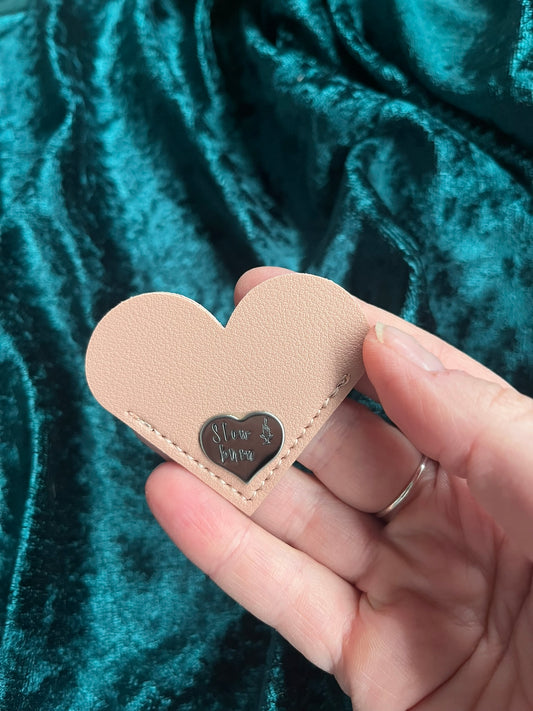 Slow Burn – Heart-Shaped Leather Bookmark