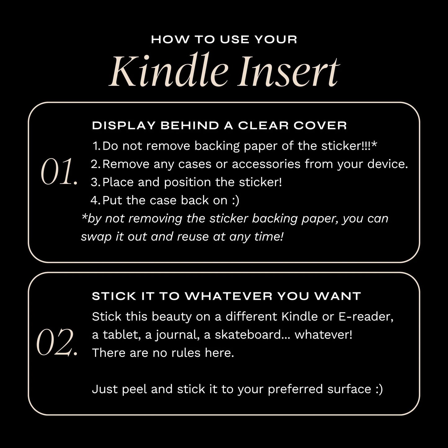 Slut For Smut Black Kindle Sticker Insert