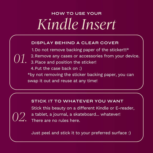 Otherworldly Purple Kindle Sticker Insert