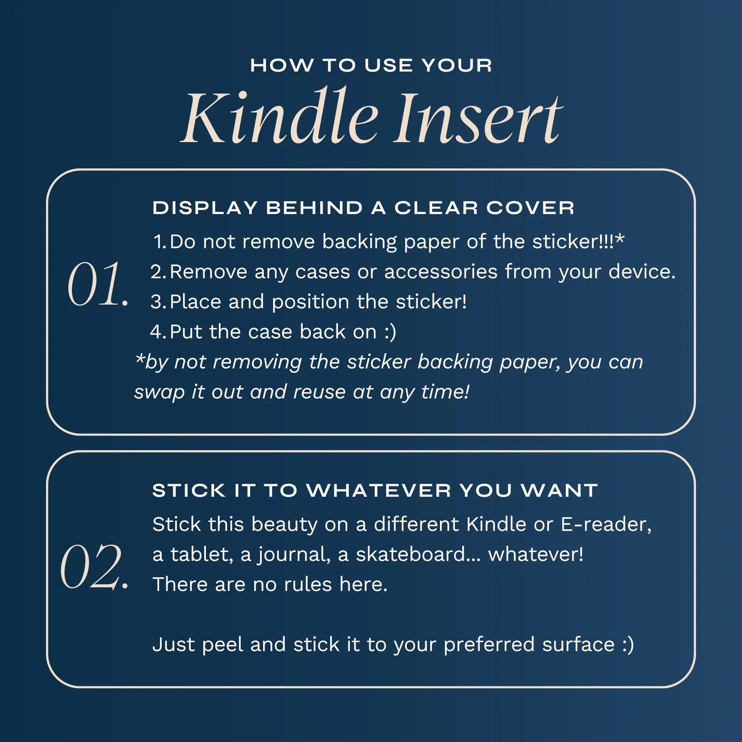 La Lune Kindle Sticker Insert