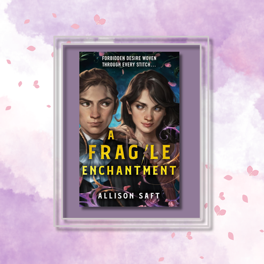 A_Fragile_Enchantment book cover on a purple background