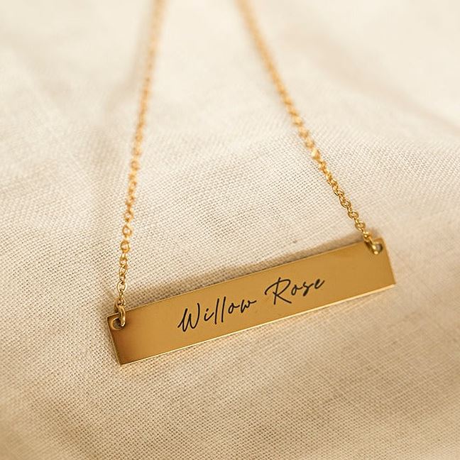 ✨ Custom Engraved Bar Necklace