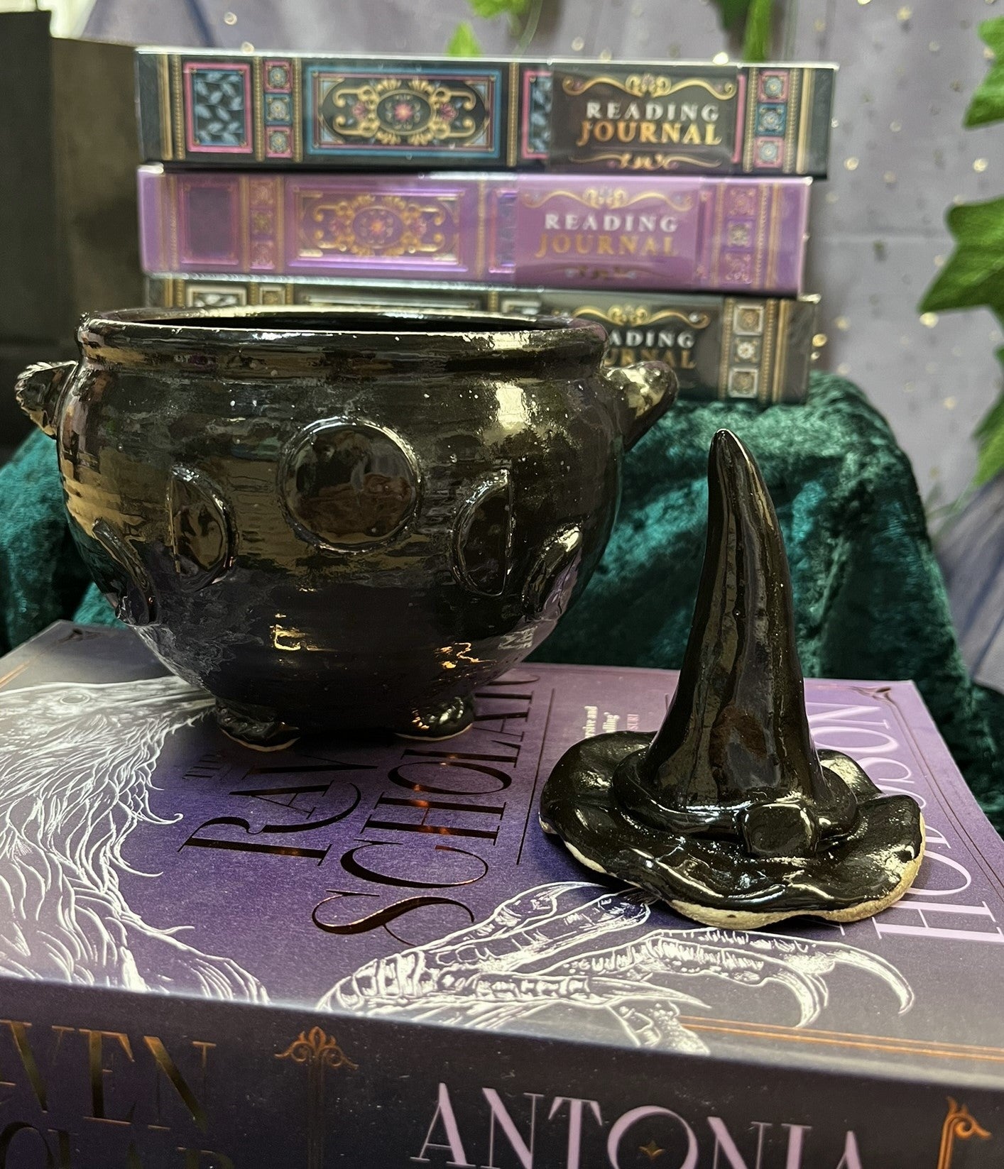 Ceramic Moon phase Cauldron