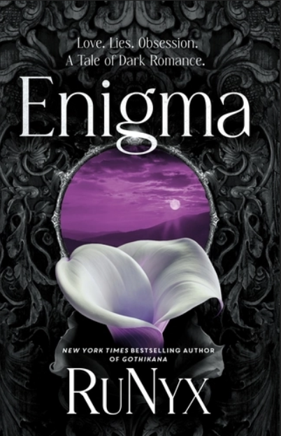 Book cover of 'Enigma' by Runyx with a purple and white design.