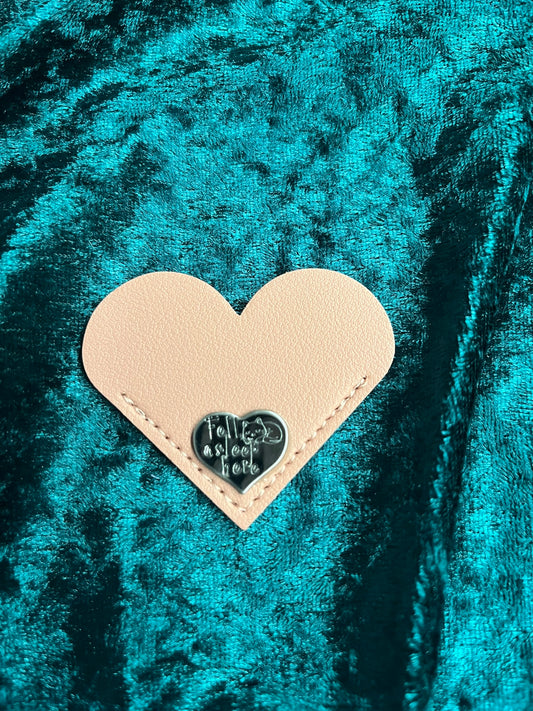 Fell Asleep Here – Heart-Shaped Leather Bookmark