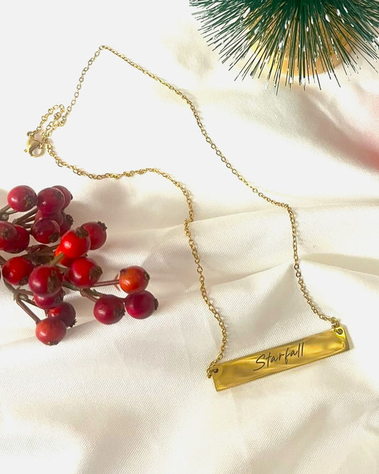 ✨ Custom Engraved Bar Necklace