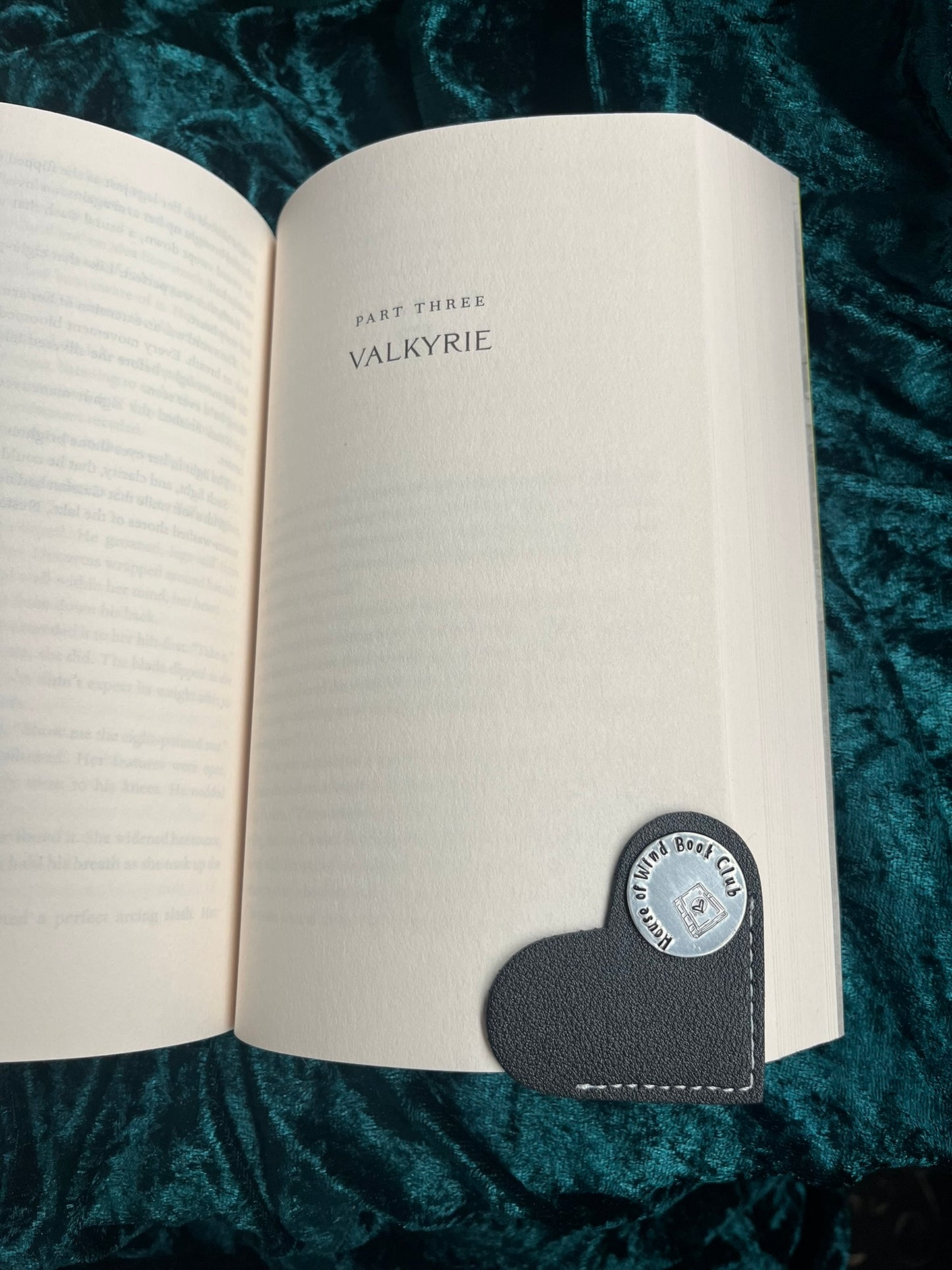 House of Wind Book Club – Black Heart-Shaped Leather Bookmark