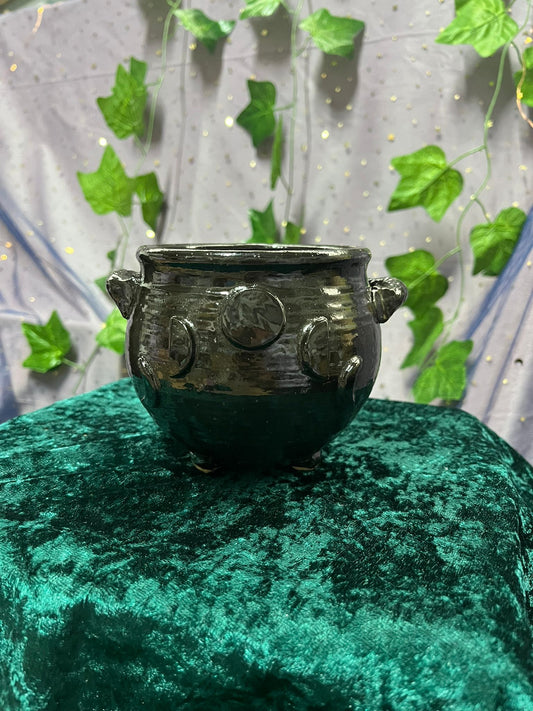 Ceramic Moon phase Cauldron