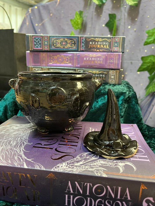 Ceramic Moon phase Cauldron