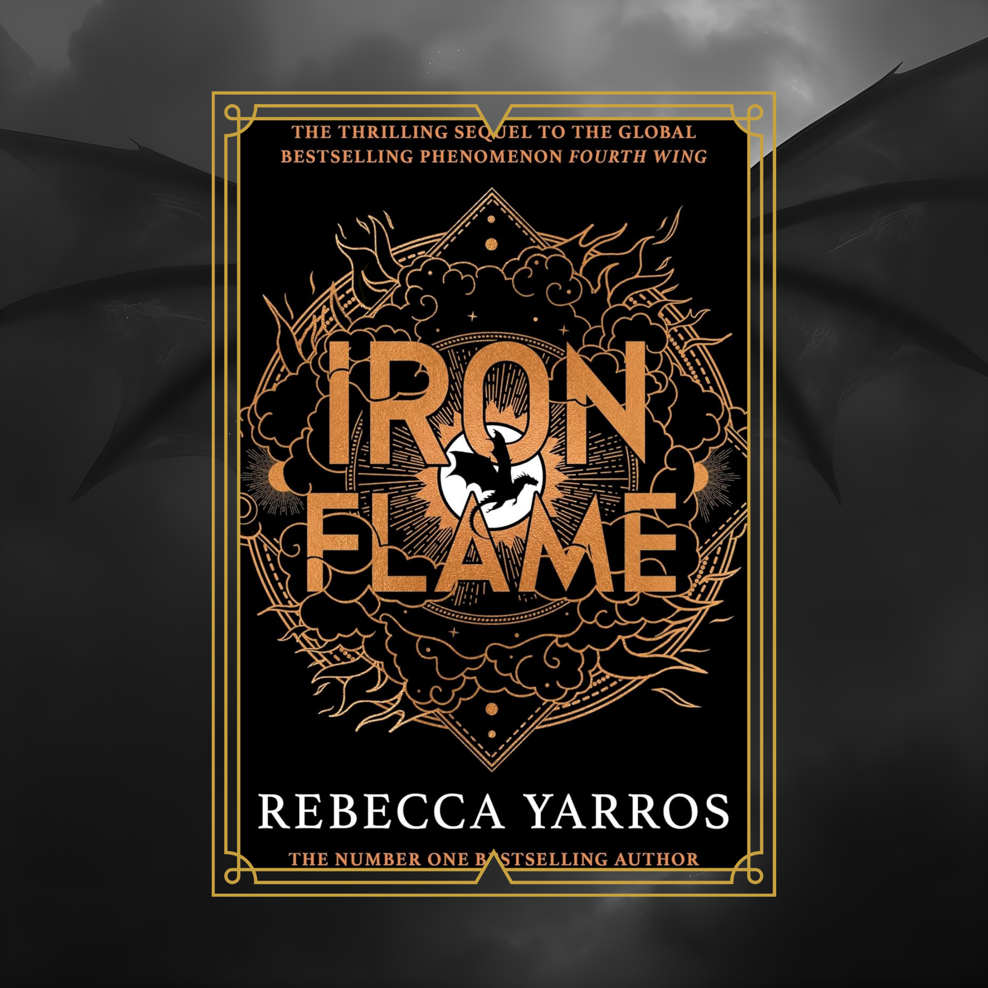 Book cover of 'Iron Flame' by Rebecca Yarros on a dark background