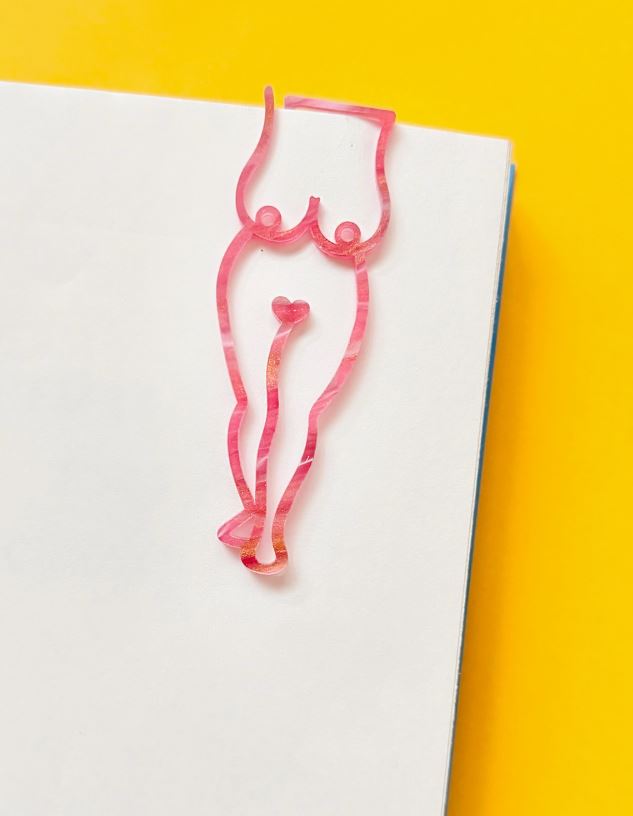 Pink Marble Nipclip Bookmark