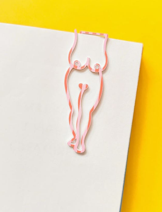 Pink and Peach Stripe Nipclip Bookmark