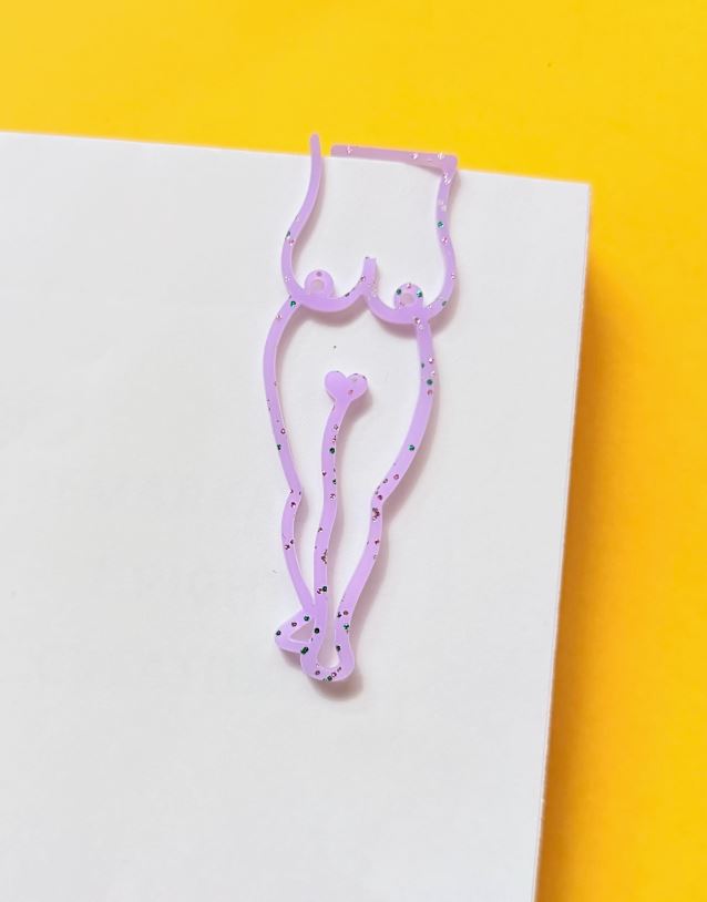 Purple Glitter Nipclip Bookmark