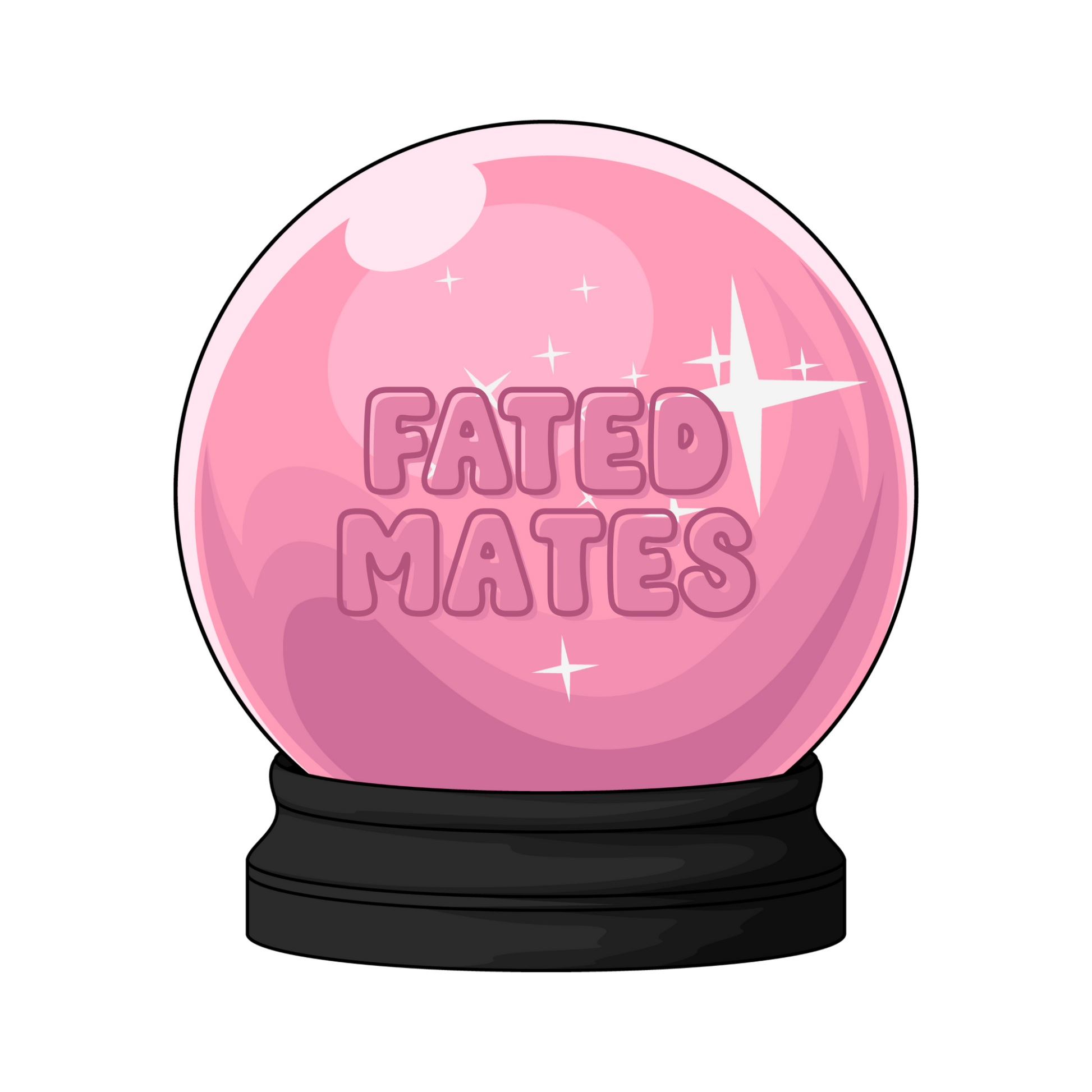 Pink Fated Mates Crystal Ball sticker.