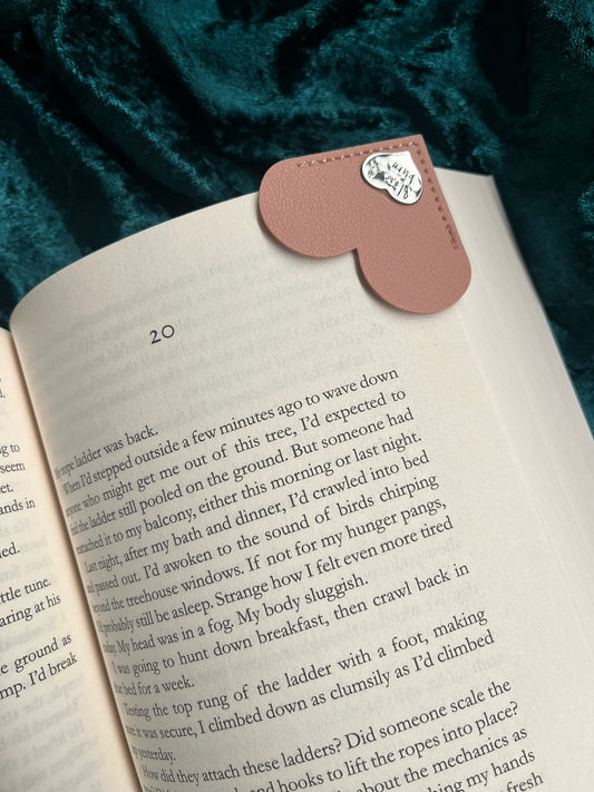 Slow Burn – Heart-Shaped Leather Bookmark