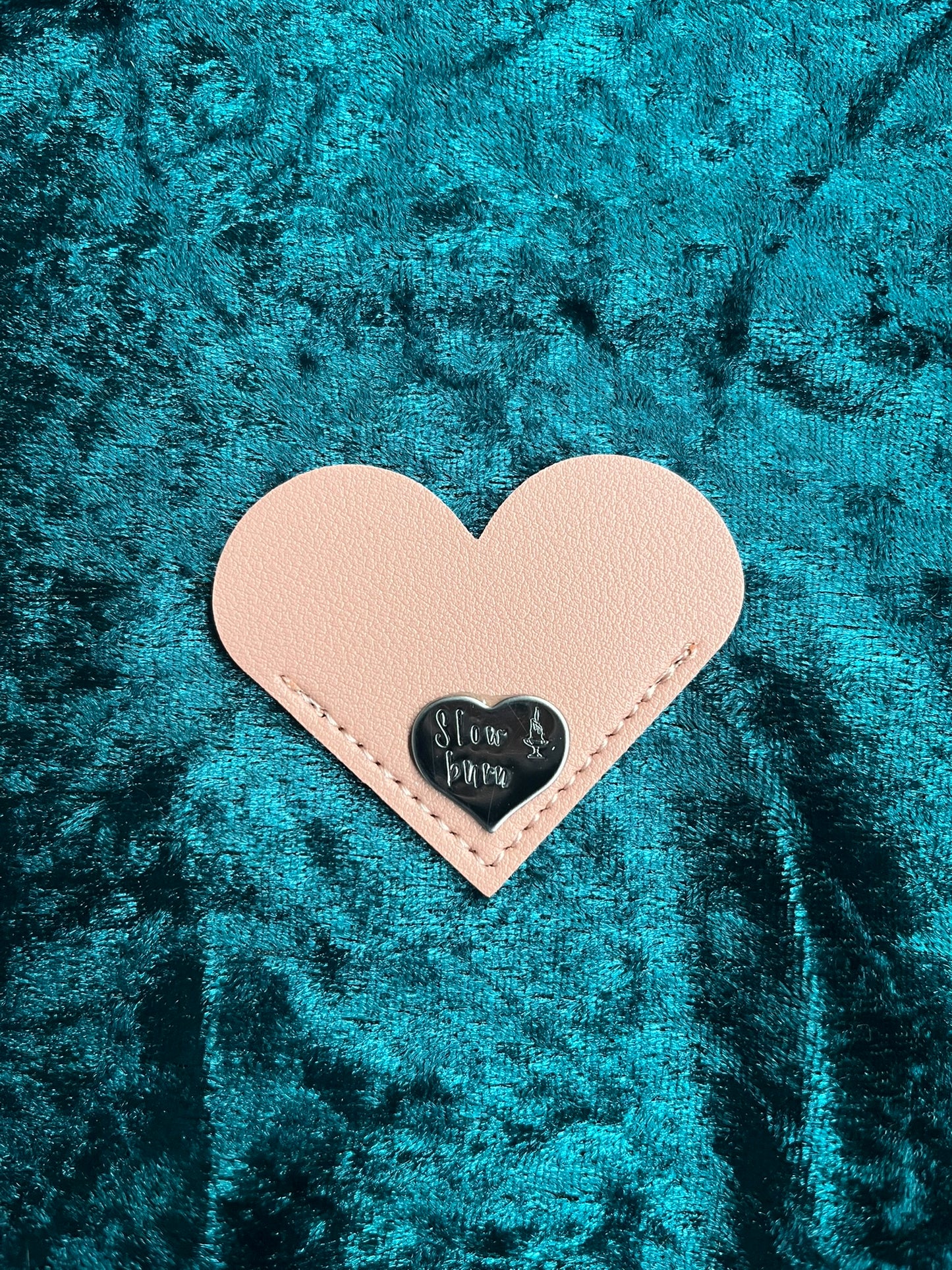 Slow Burn – Heart-Shaped Leather Bookmark
