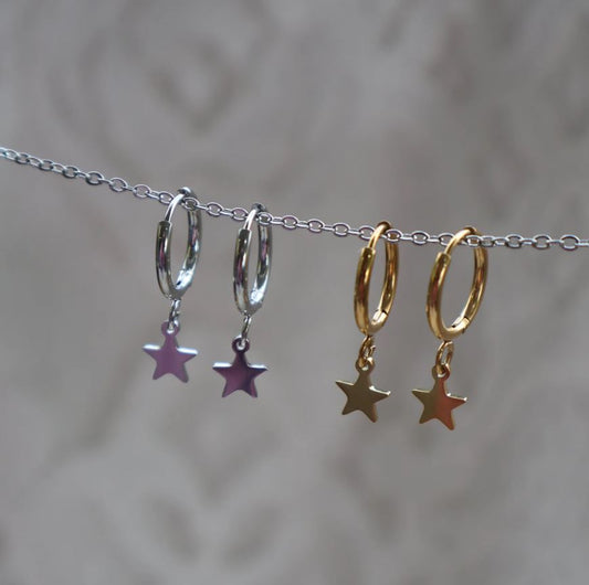 ✨ Mini Star Hoop Earrings