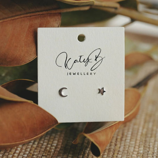 🌙 Star & Crescent Studs
