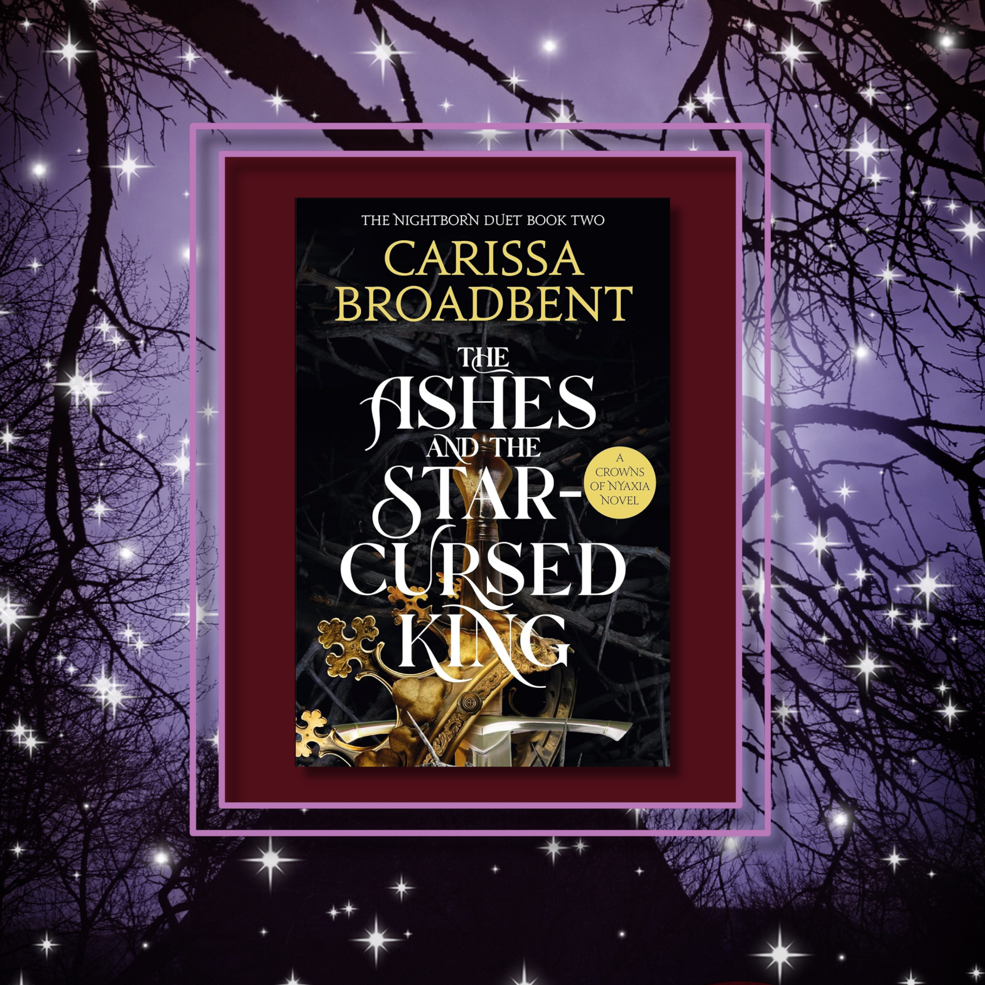 The_ashes_and_the_starcursed_king book cover on a creepy night background
