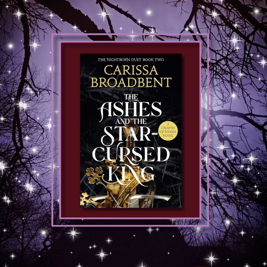 The_ashes_and_the_starcursed_king book cover on a creepy night background