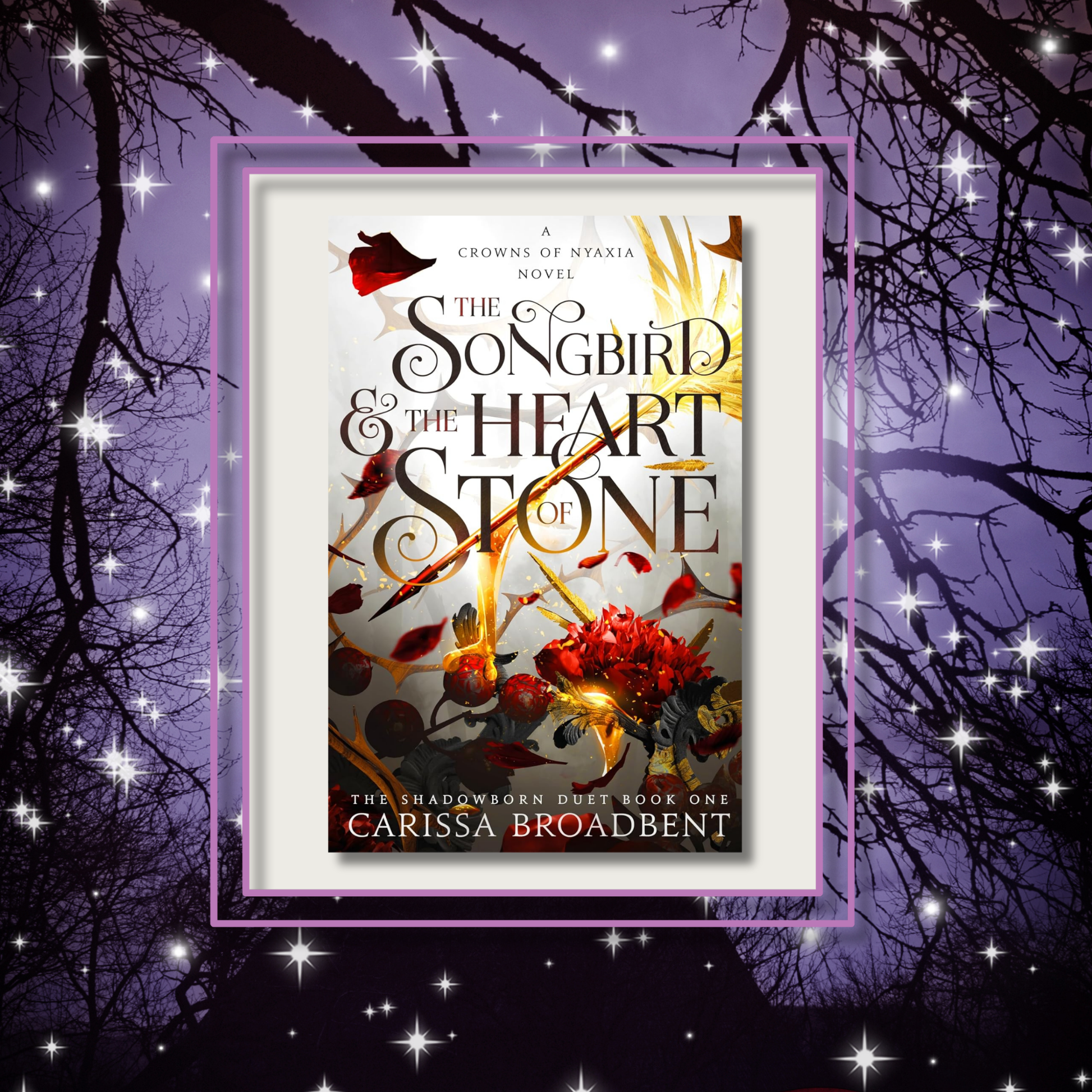 The_songbird_and_the_heart_of_stone book cover on a creepy night background