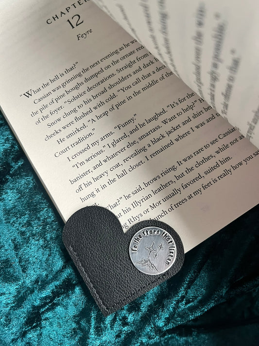To the Stars That Listen – Heart-Shaped Leather Bookmark