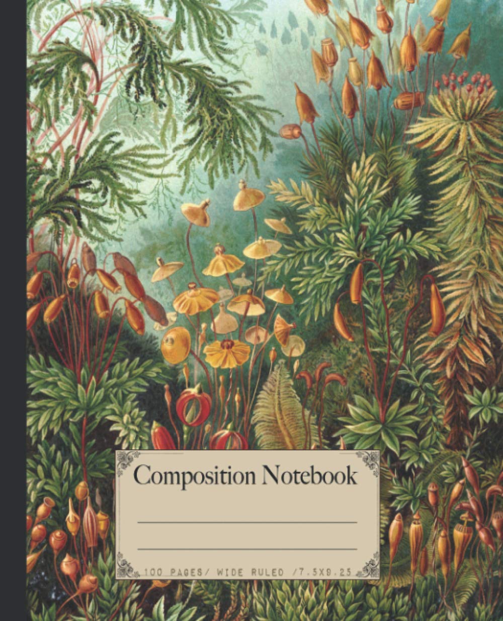 Composition notebook with a botanical illustration on the cover