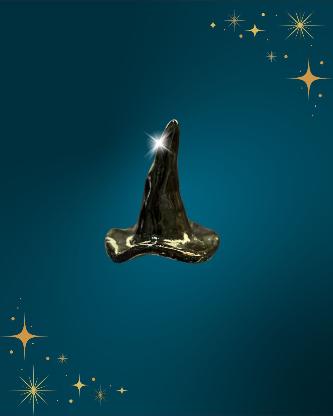 Witch hat on a blue background