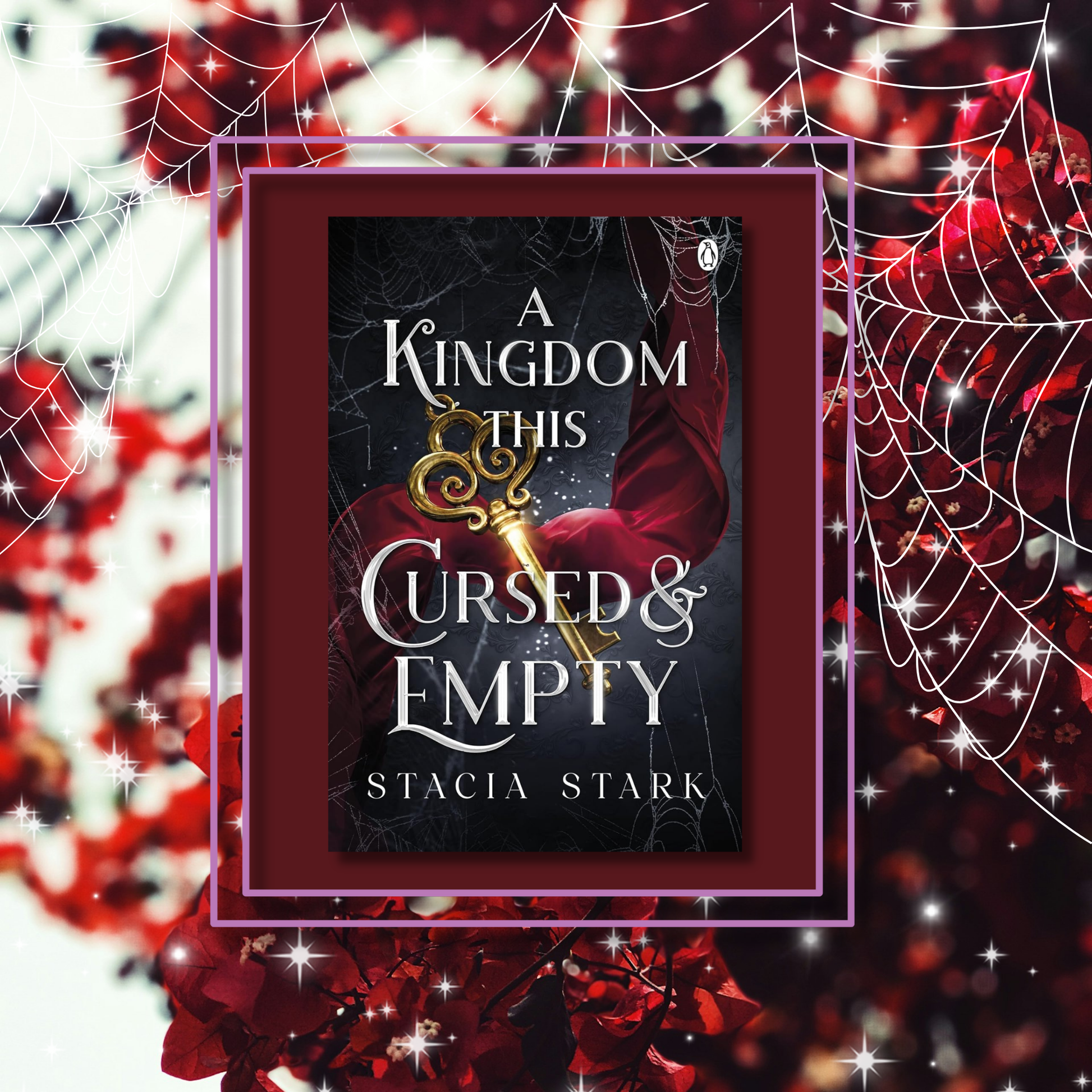 a_kingdom_this_cursed_and_empty book cover on a floral background