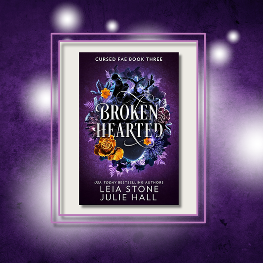 broken_hearted_by_leia_stone_and_julie_hall book cover on a purple background