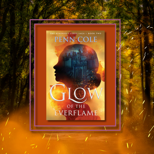 Glow of the everflame cover on a fiery forest background