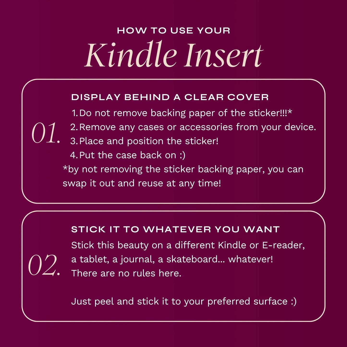 Sugar and Spice - Kindle Sticker Insert