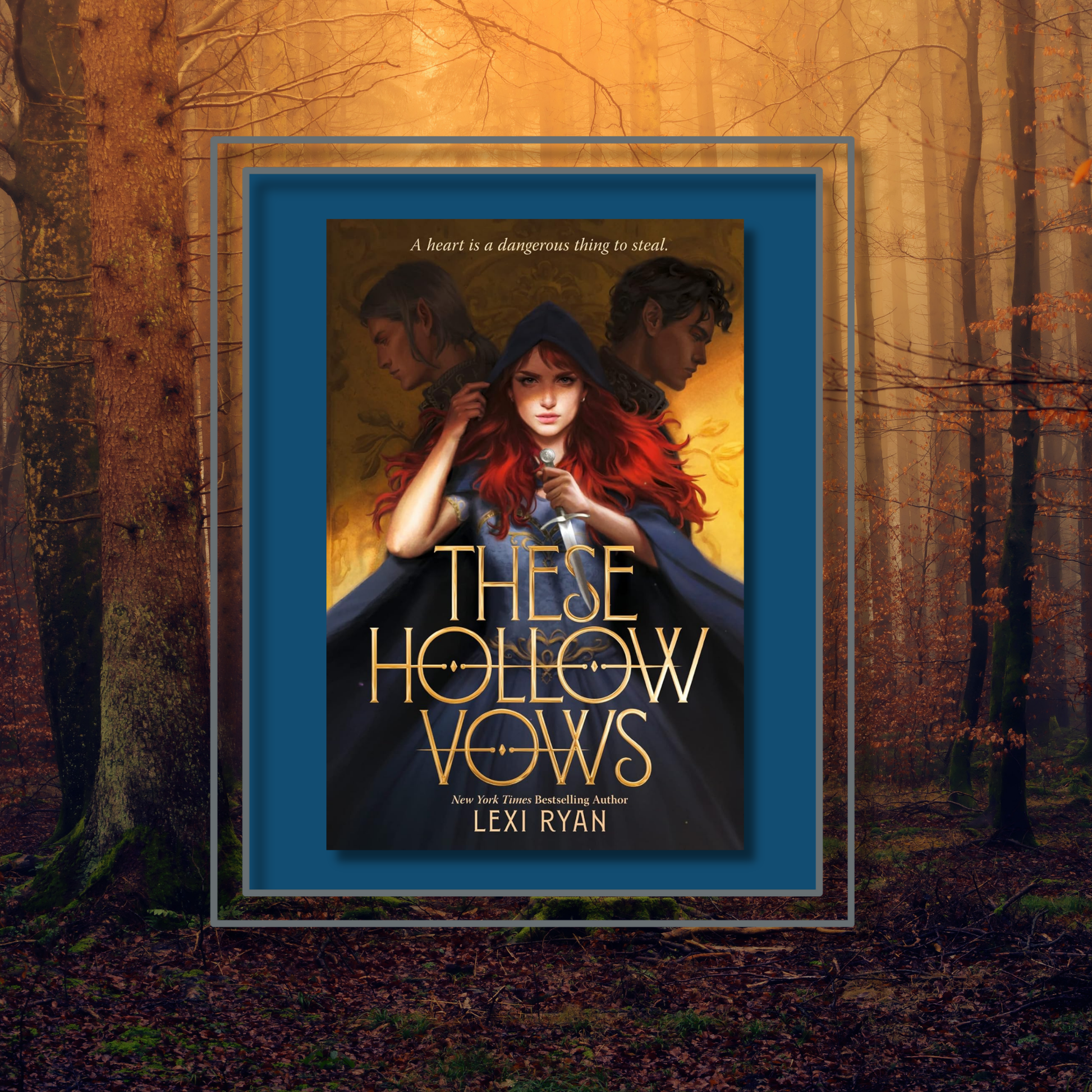 Fantasy novel These Hollow Vows by Lexi Ryan featuring the book cover with a photo background inspired by its artwork.

