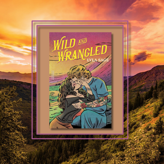 Small Town novel Wild and Wrangled by Lyla Sage, featuring the book cover with a photo background inspired by its artwork.